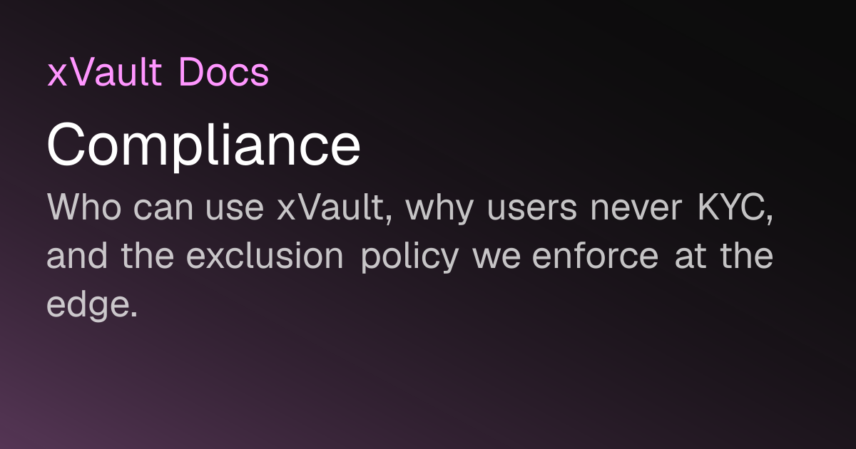 Compliance | xVault Docs